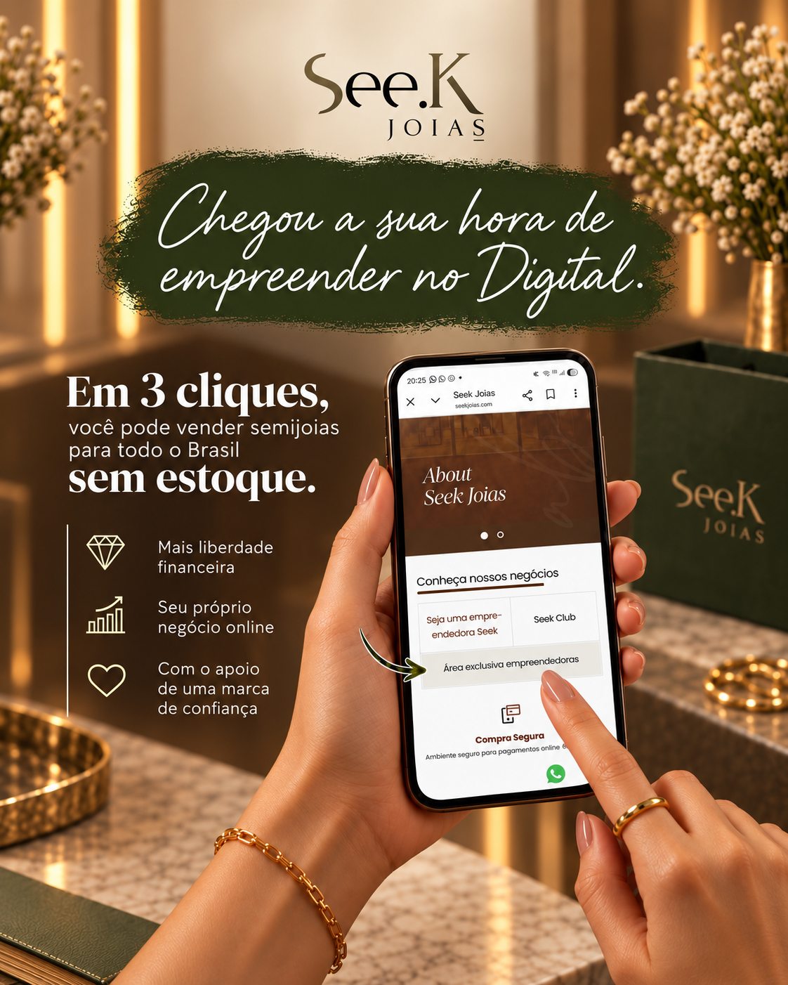 Em 3 cliques você pode vender semijoias para todo o Brasil sem estoque
